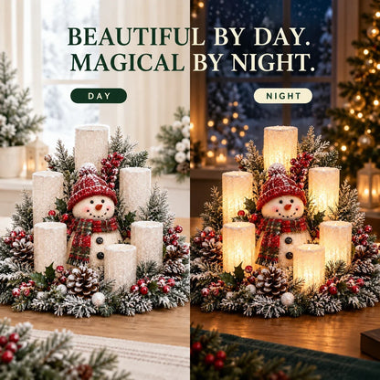 🎄Christmas Table Centerpiece with Flameless Candle Glow🎄