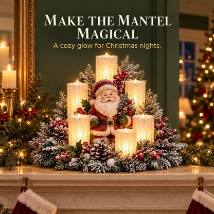 🎄Christmas Table Centerpiece with Flameless Candle Glow🎄