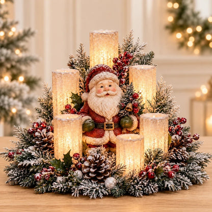 🎄Christmas Table Centerpiece with Flameless Candle Glow🎄